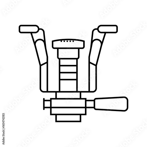 efficiency gas burner stove line icon vector illustration