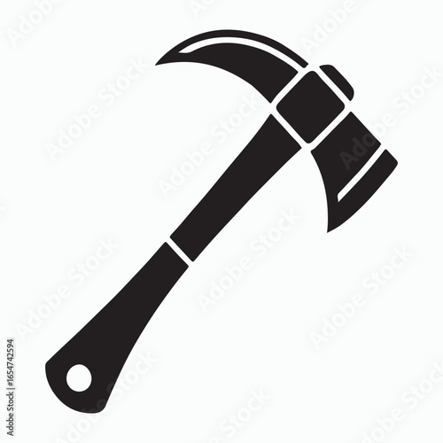 Black silhouette of a firefighter s axe