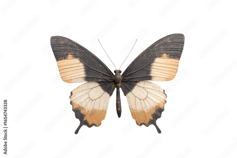 Obraz premium Graceful Butterfly: Witness the exquisite detail of a butterfly, its wings elegantly displayed. Its unique pattern showcases the wonder of nature, perfectly captured with high-definition precision.