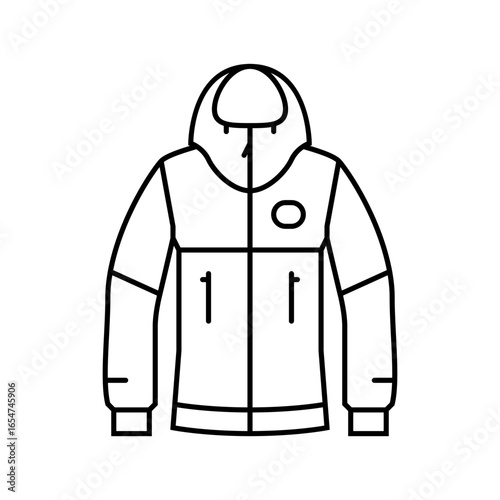 lightweight rain jacket ultralight trekking line icon vector illustration