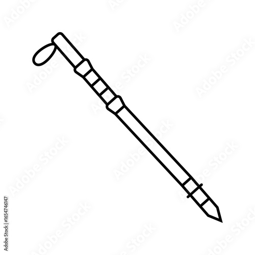 trekking poles ultralight ultralight hiking line icon vector illustration
