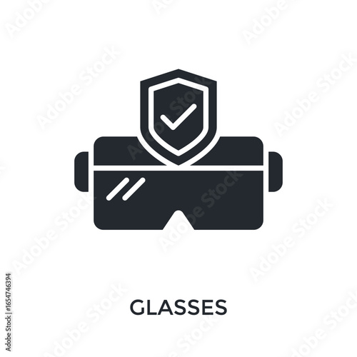 Glasses Icon Glyph Style. Vector Illustration For Graphic Design