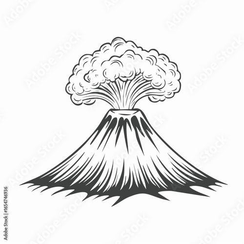 Volcano Eruption Vector Images isolated on white background.