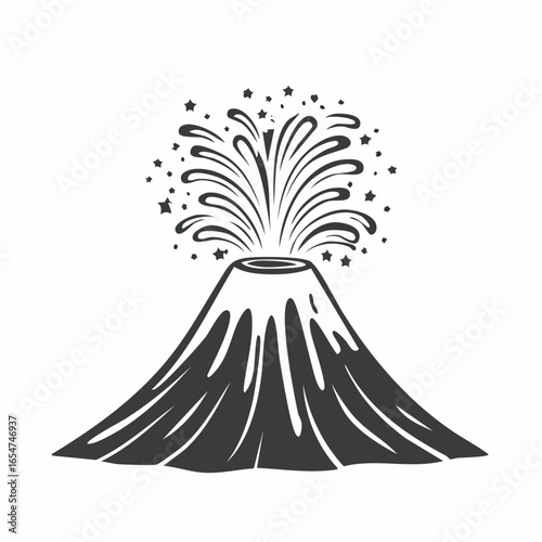 Volcano Eruption Vector Images isolated on white background.