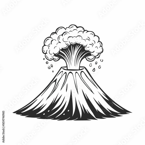 Volcano Eruption Vector Images isolated on white background.