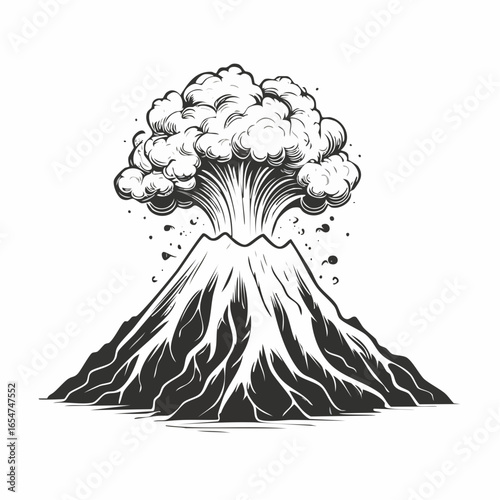 Natural Disaster Volcano Eruption Vector Images isolated on white background.