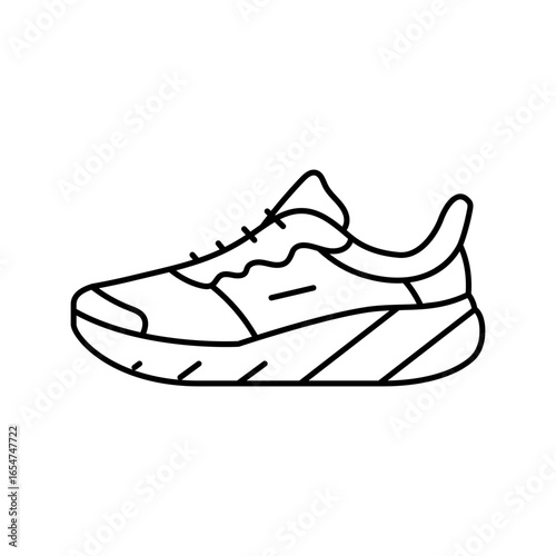 shoes male running accessories line icon vector illustration