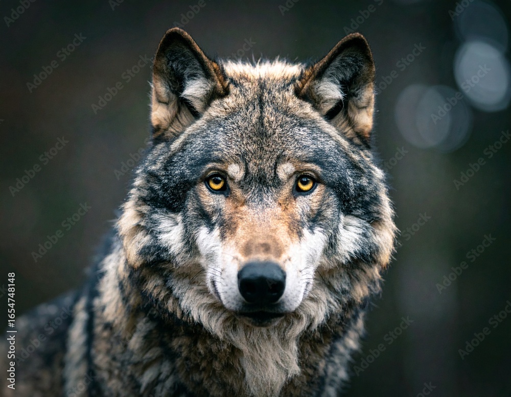 Fototapeta premium Generated image Grey wolf face 