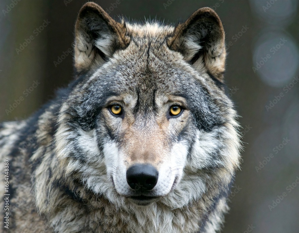 Fototapeta premium Generated image Grey wolf face 