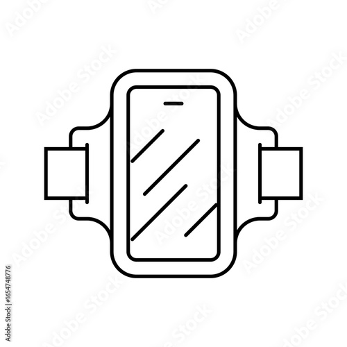 phone armband running accessories line icon vector illustration