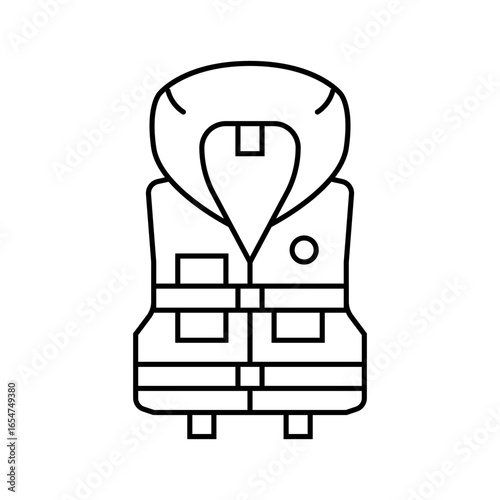 life jacket sailing sport line icon vector illustration