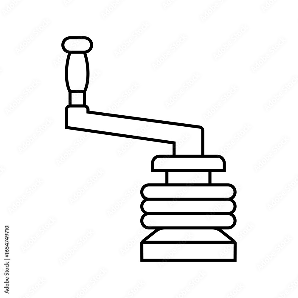 Obraz premium winch handle sailing sport line icon vector illustration