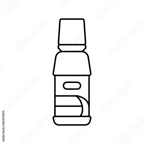 medicine bottle diarrhea relief line icon vector illustration