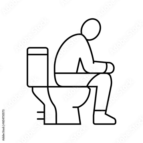 bowel movement diarrhea line icon vector illustration