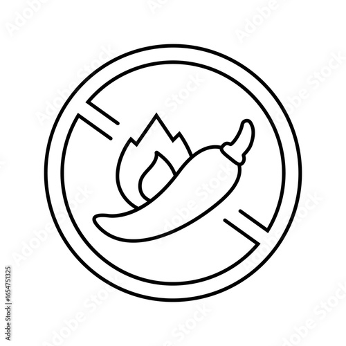 avoiding spicy food diarrhea line icon vector illustration