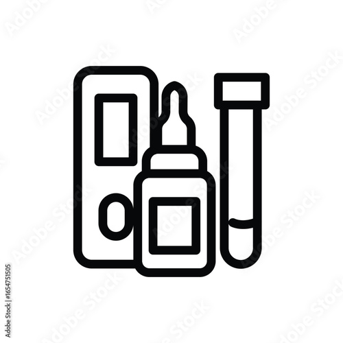 rapid test antigen test kit outline icon vector design good for web or mobile app
