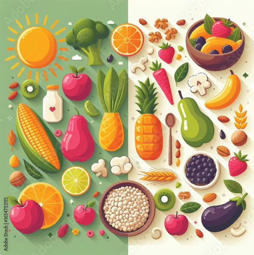 Healthy Organic Food Illustration