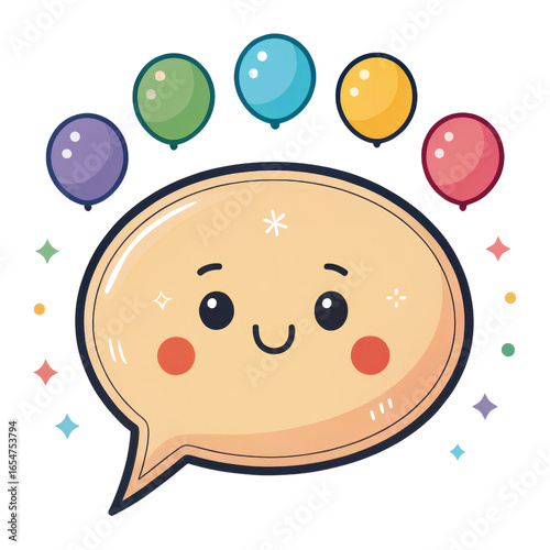 Cute Speech Bubble with Bal...