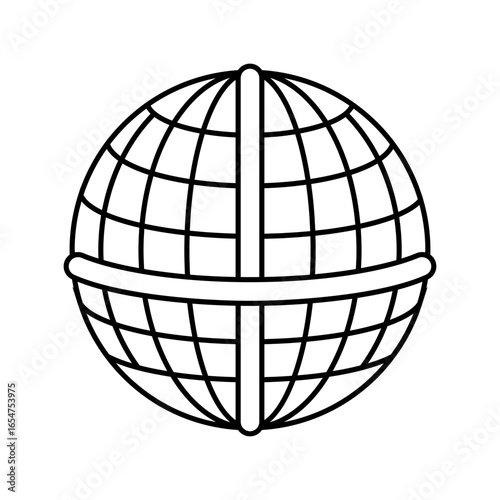 longitude and latitude lines line icon vector illustration