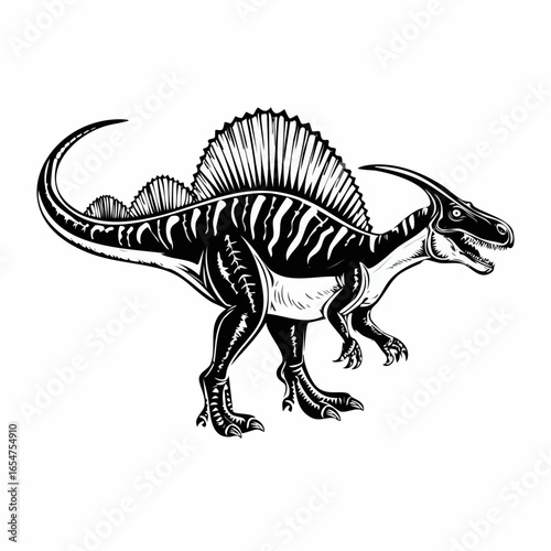 Spinosaurus vector image. Spinosaurus dinosaur on white background Vector Image.