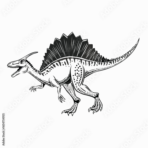 Spinosaurus vector image. Spinosaurus dinosaur on white background Vector Image.
