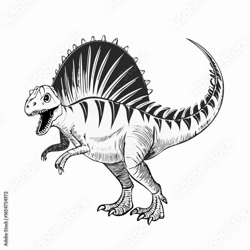 Spinosaurus vector image. Spinosaurus dinosaur on white background Vector Image.