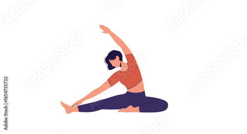 Flexible woman stretching her body during yoga session for wellness and healthy lifestyle habit