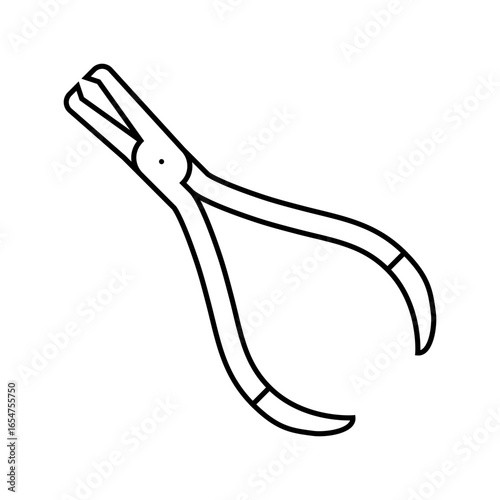 bracket remover orthodontist line icon vector illustration