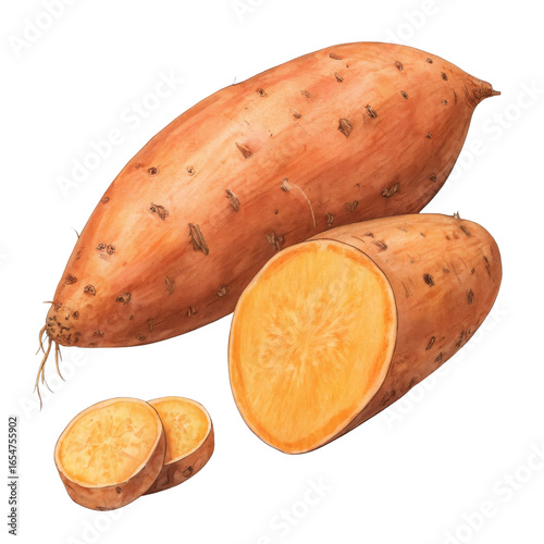 Hand-Drawn Sweet Potato Ill...
