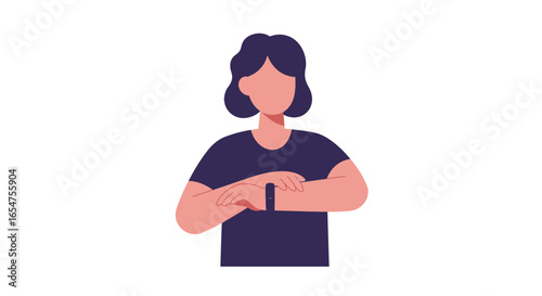 Woman checking fitness tracker for health goals, ideal for wellness campaigns and healthy lifestyle content