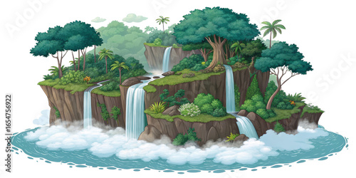 Jungle Waterfall Island Dig...