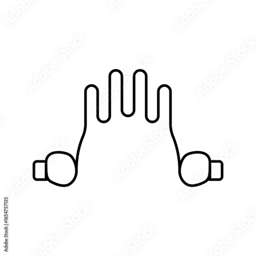 tongue crib orthodontist line icon vector illustration