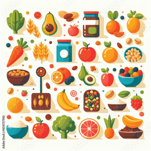 Balanced Nutrition Food Icons