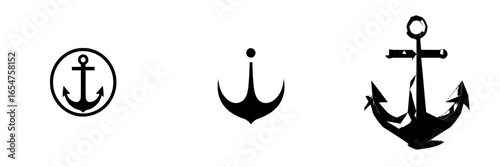 Unique anchor designs showcasing various styles and shapes, suitable for nautical themes and maritime artistry