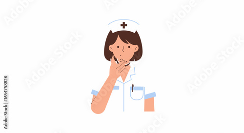 Pensive nurse contemplating patient care solutions, showcasing medical expertise and problem-solving skills