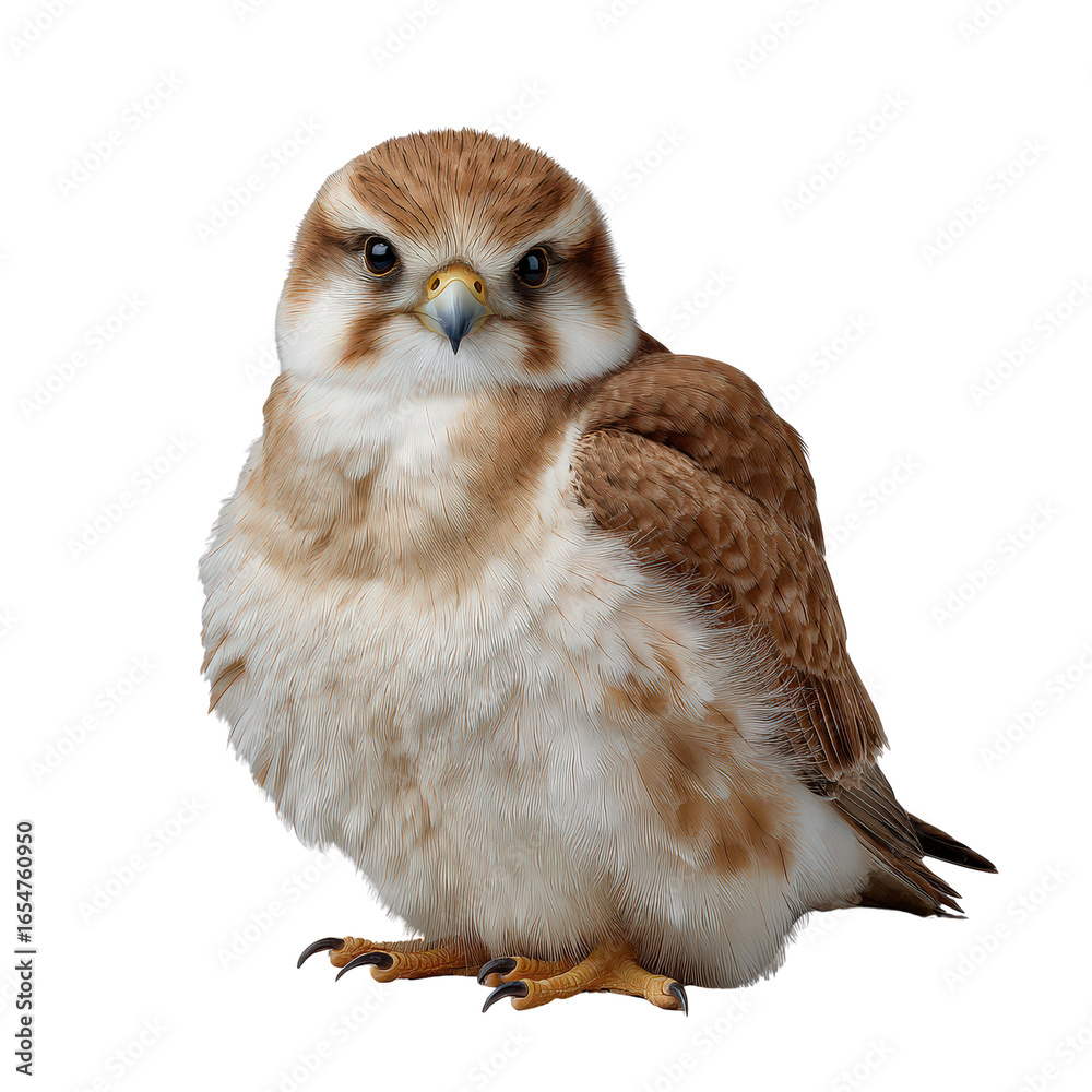 Fototapeta premium Detailed Portrait of a Cute Brown Bird with Fluffy Feathers in a Soft Natural Environment