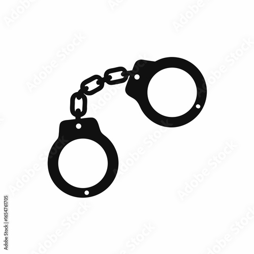 Handcuffs Vector Icon Police Security Justice Illustration.