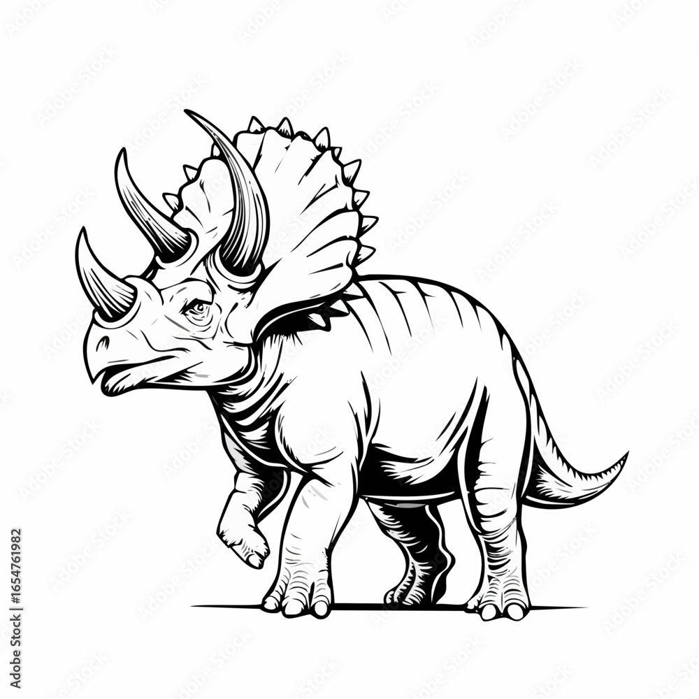 Obraz premium Protoceratops Dinosaur Standing image vector isolated on white background.