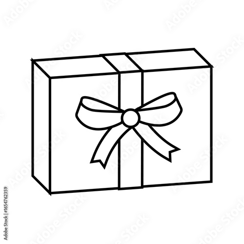 gift box cardboard packaging line icon vector illustration