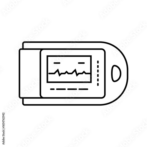 pulse oximeter cardiology accessories line icon vector illustration