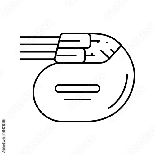 implantable cardioverter defibrillator line icon vector illustration