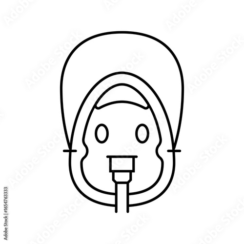 oxygen mask cardiology accessories line icon vector illustration