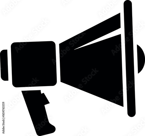 Vector art of black megaphone icon isolated on white background transparent background