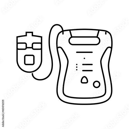 aed automated external defibrillator line icon vector illustration
