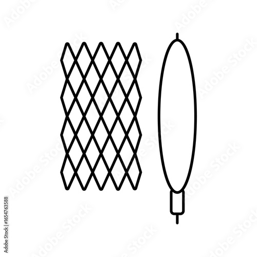 coronary stent cardiology line icon vector illustration