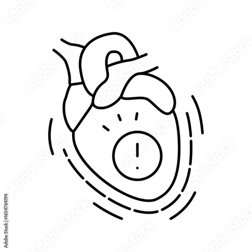 pericarditis cardiology disease line icon vector illustration