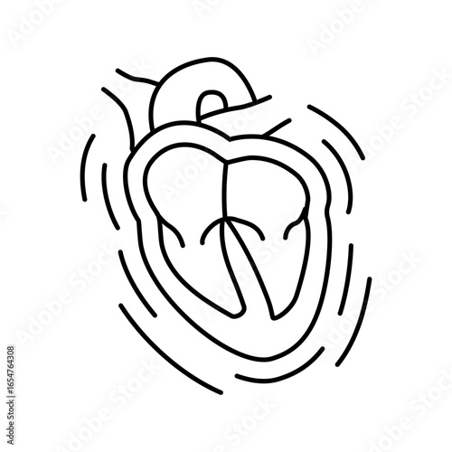 endocarditis cardiology disease line icon vector illustration