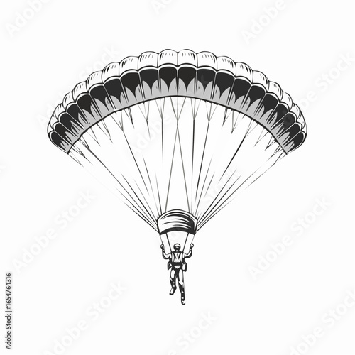 Parachute Jumper Vector image isolated on white background.