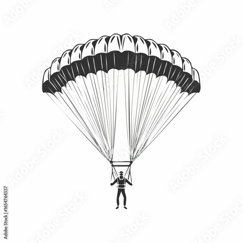 Parachute Jumper Vector image isolated on white background.