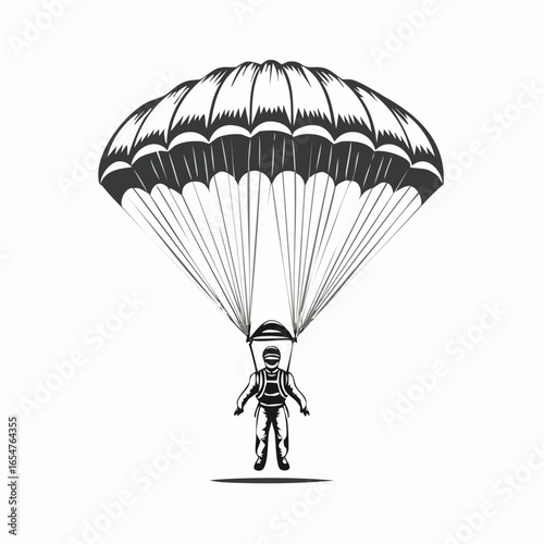 Parachute Jumper Vector image isolated on white background.